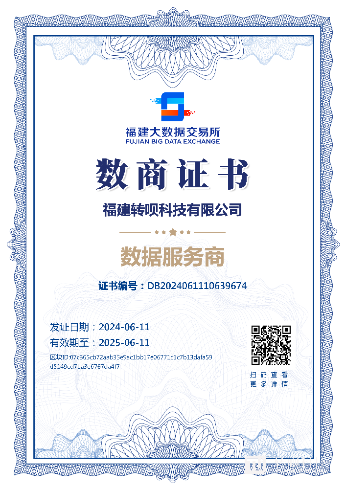福建大数据交易所数商证书